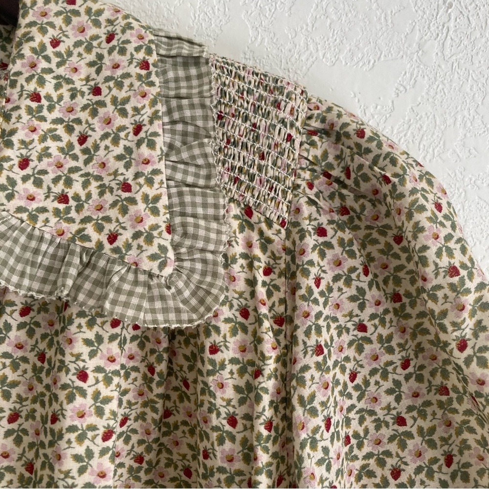 Christy Dawn Devin Mini Dress in Creme Strawberry, Size Small - Picture 2 of 6